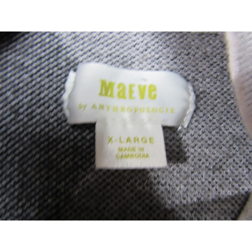 Maeve Anthropologie Sweater Womens XL Black White Argyle Mock Neck Preppy - Picture 8 of 12